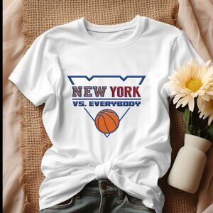 New York VS Everybody Knicks Basketball Graphic T-Shirt NBA Team Pride Fan Tee